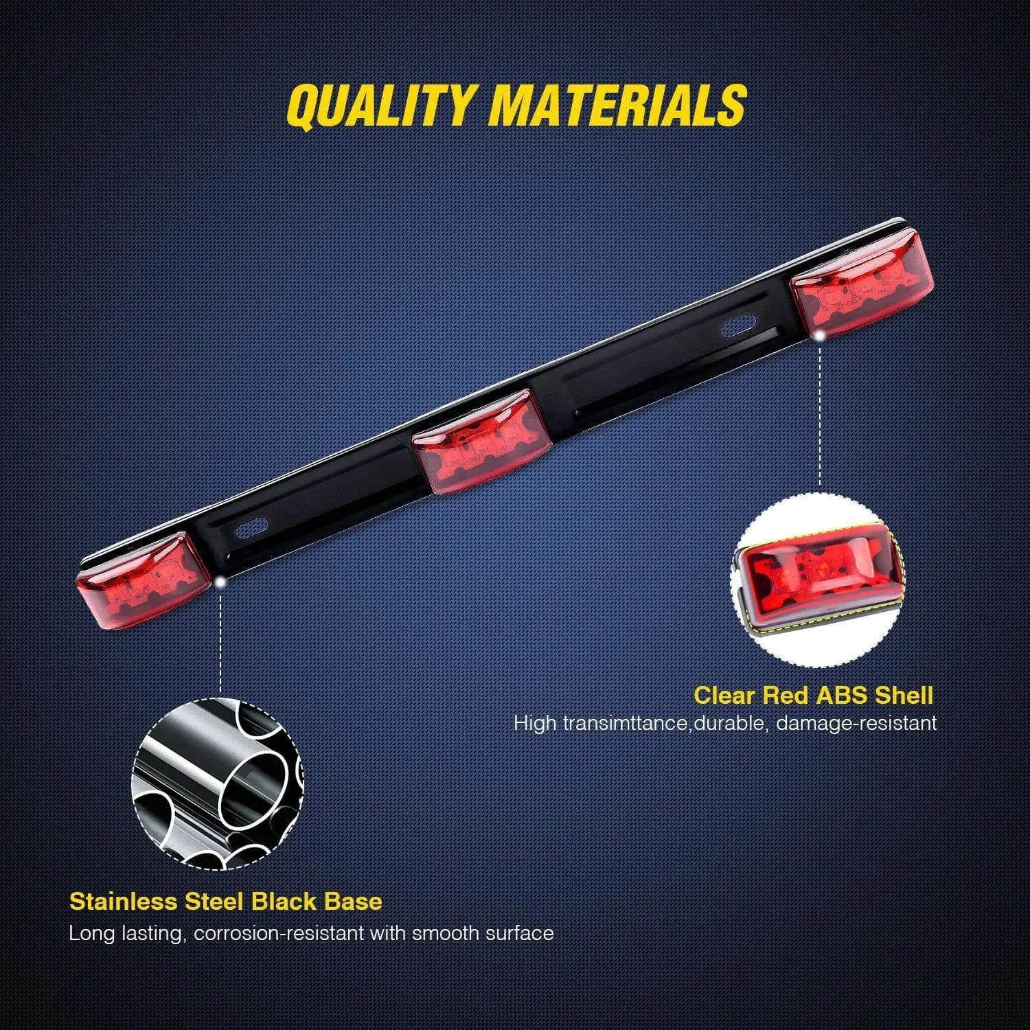 14 Inch 9 LEDs Red Trailer Light ID Bar