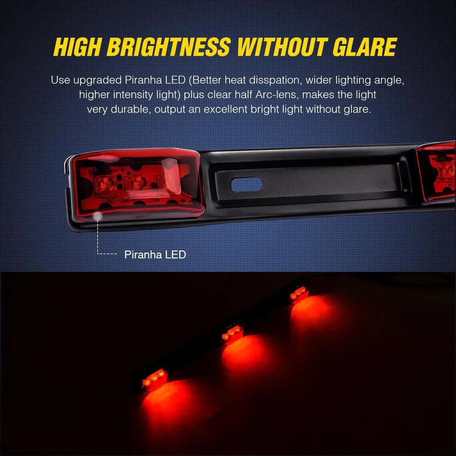 14 Inch 9 LEDs Red Trailer Light ID Bar