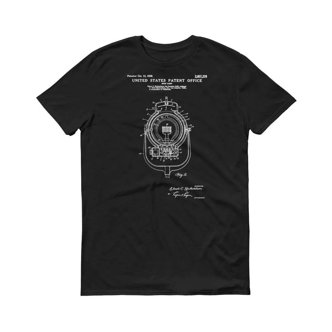 1936 Movie Spot Light Patent T-Shirt - Movie T-Shirt, Movie Gift,  Spot Light T-Shirt, Director Gift, Stage Lights Shirt, Movie Making Shirt