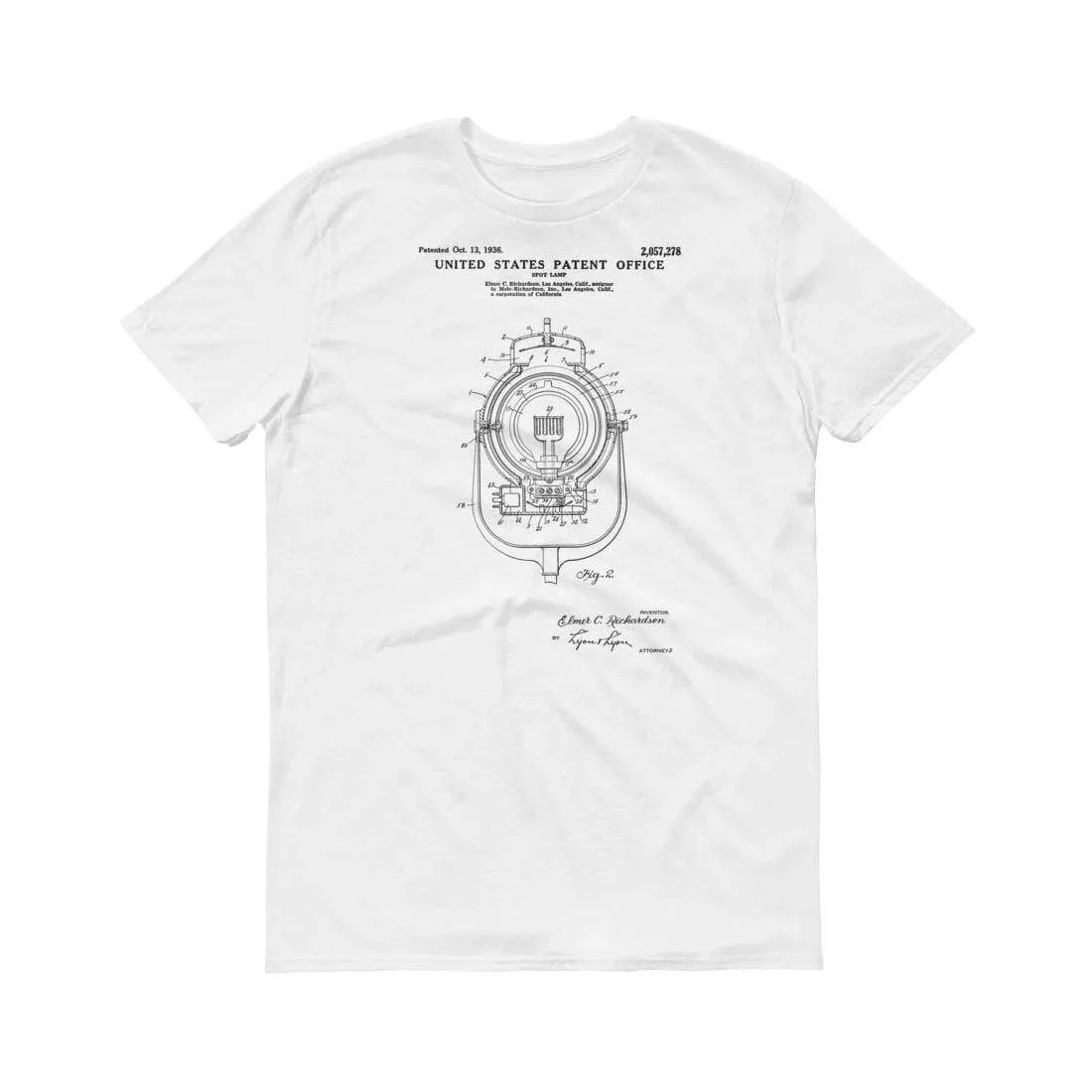 1936 Movie Spot Light Patent T-Shirt - Movie T-Shirt, Movie Gift,  Spot Light T-Shirt, Director Gift, Stage Lights Shirt, Movie Making Shirt