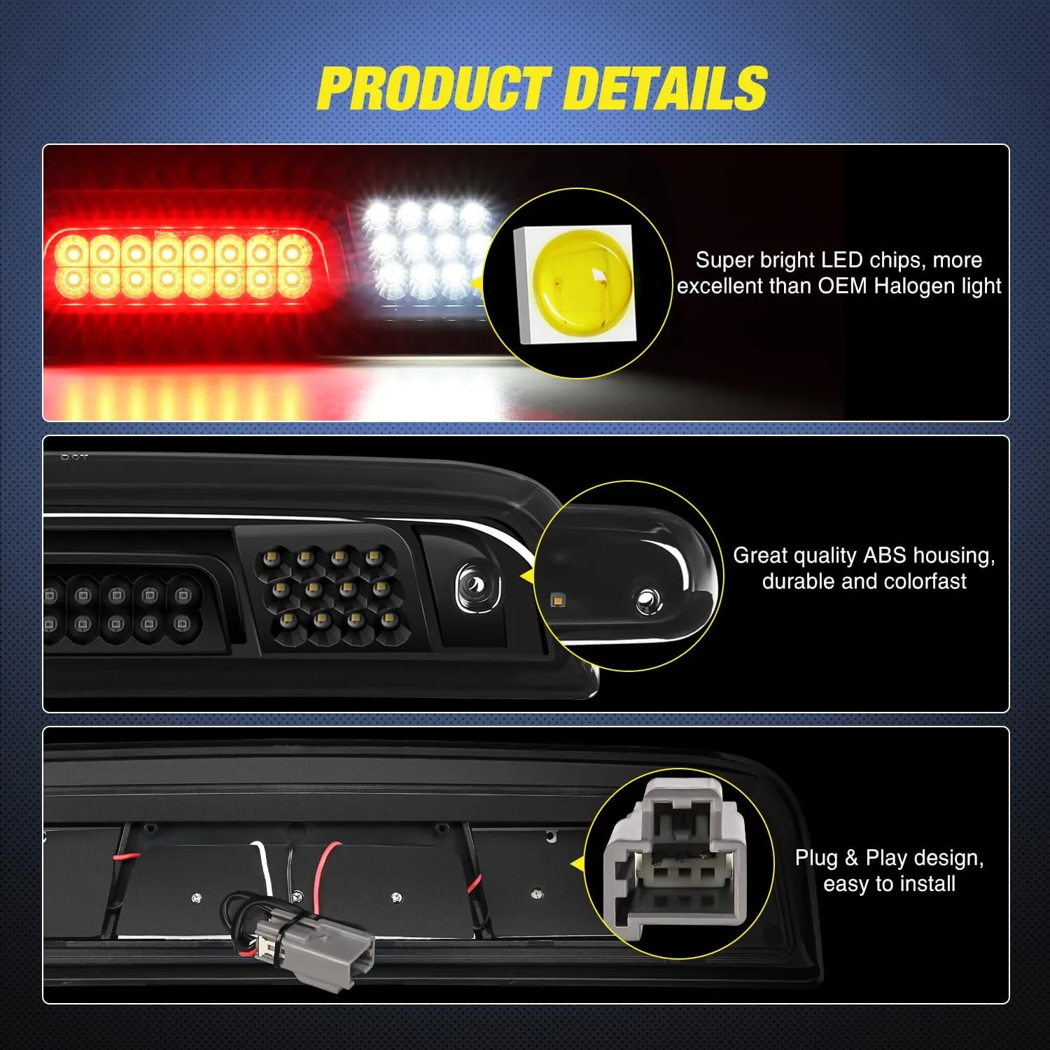 2014-2018 Chevy Silverado GMC Sierra 1500 2500 3500HD Third Brake Light