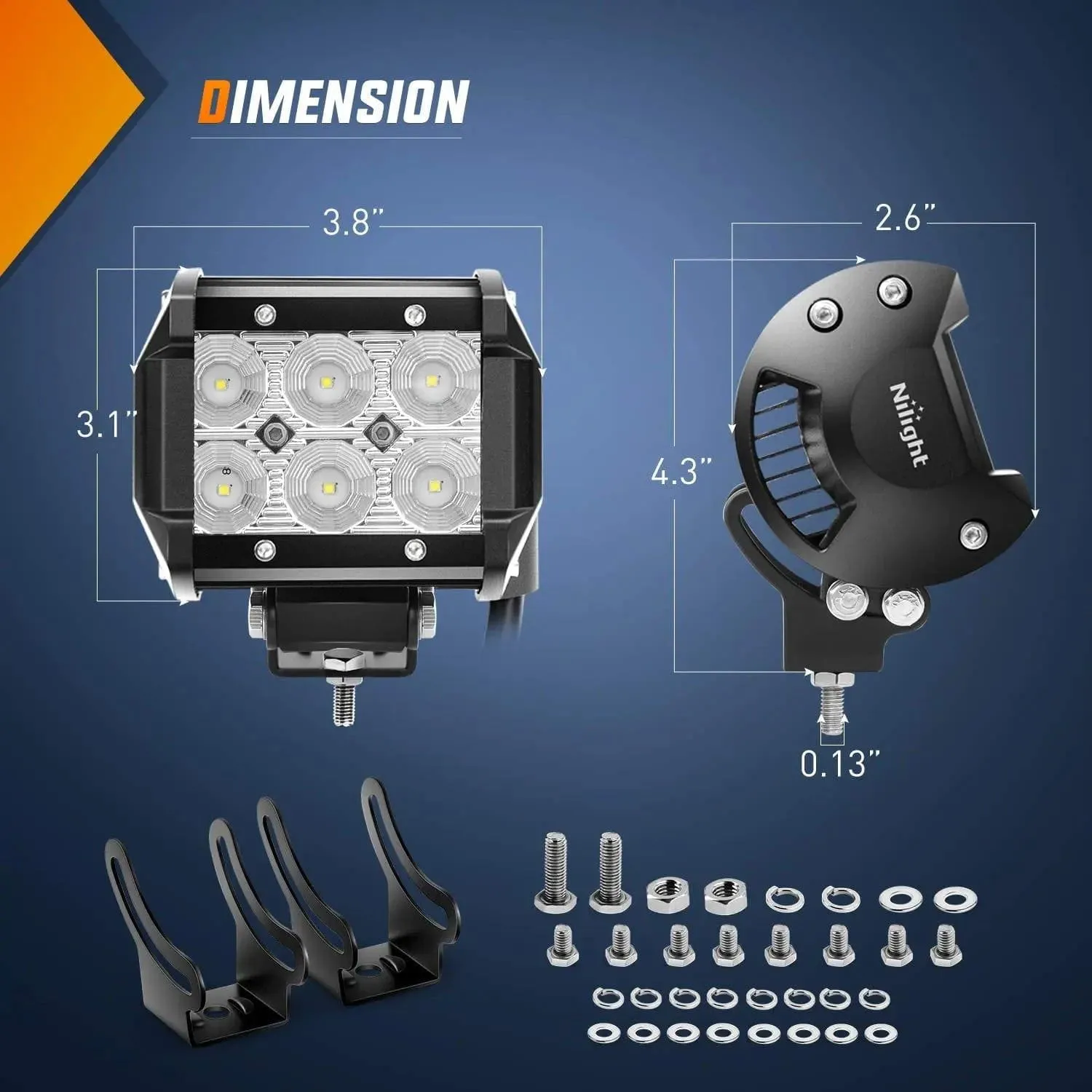 4 Inch 18W 1260LM Flood Led Pods (Pair)