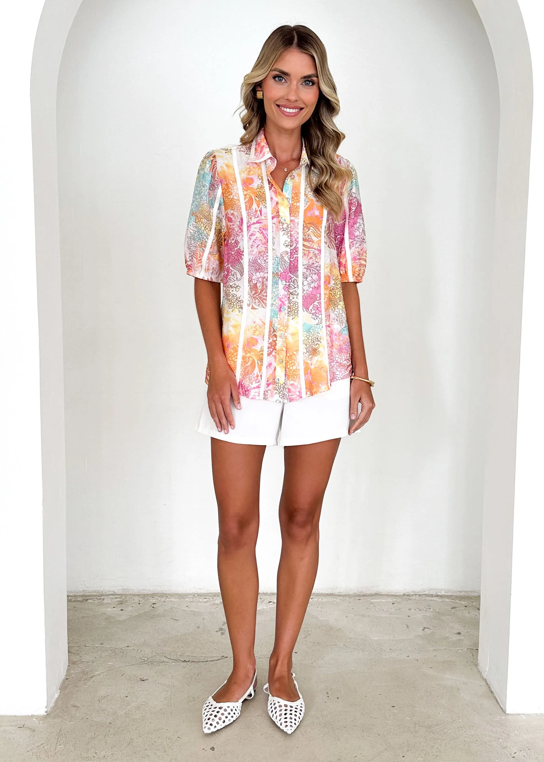 Anna Blouse - Pastel Splash