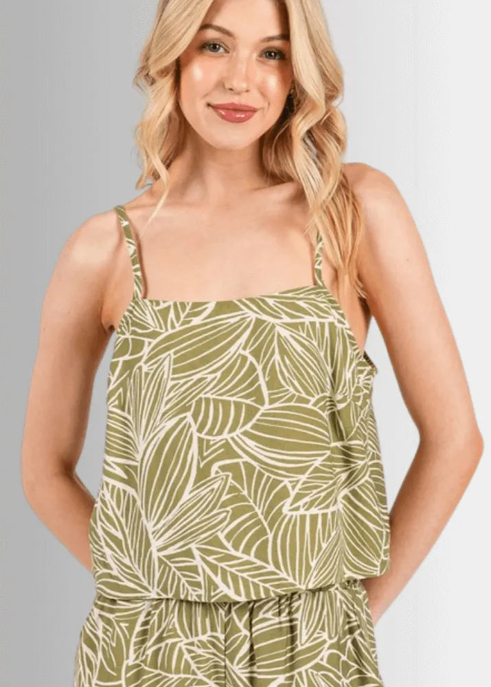 Breezy Tropical Cami Tank Top