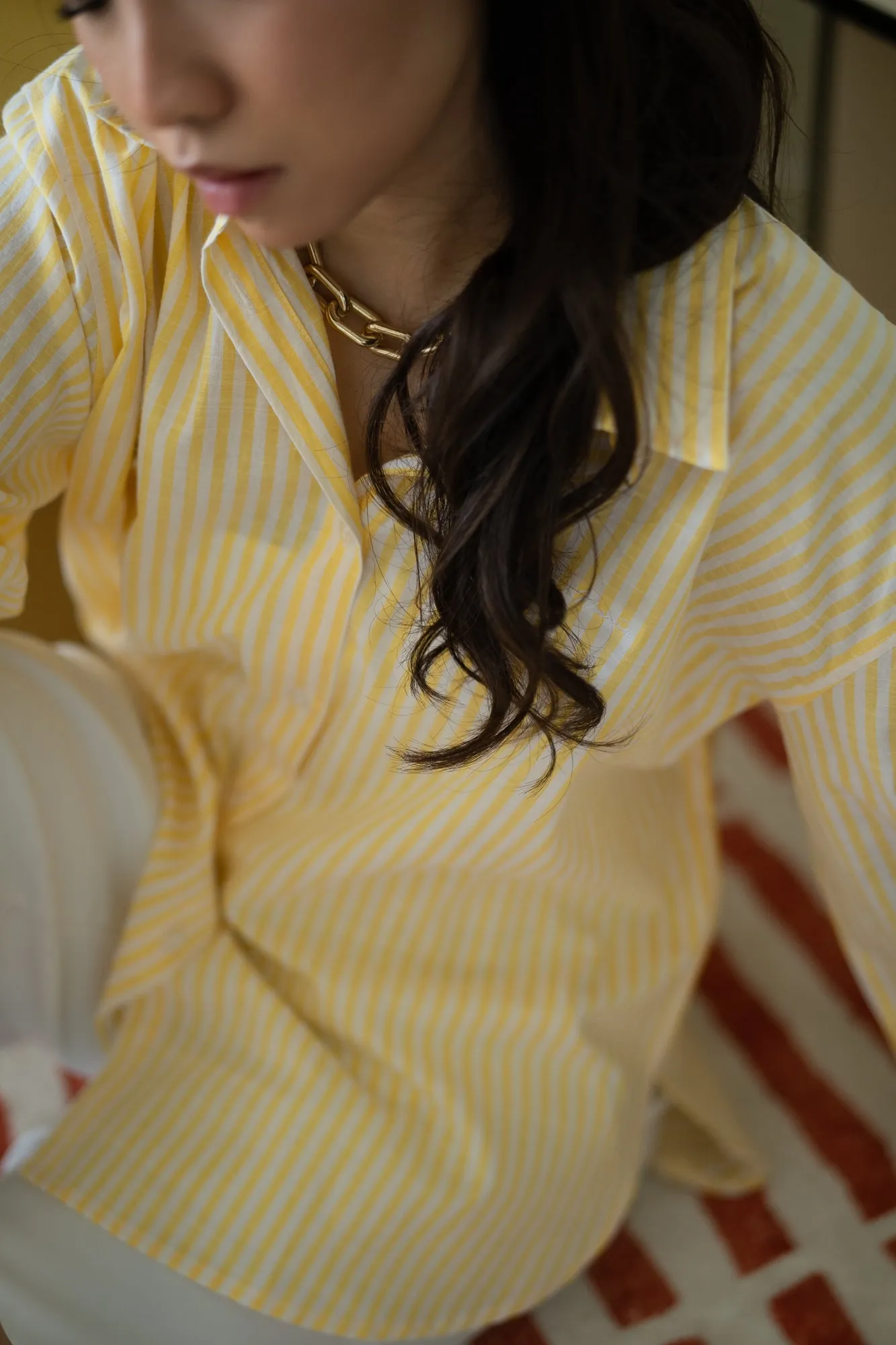 Candy Striped Shirt in Yellow