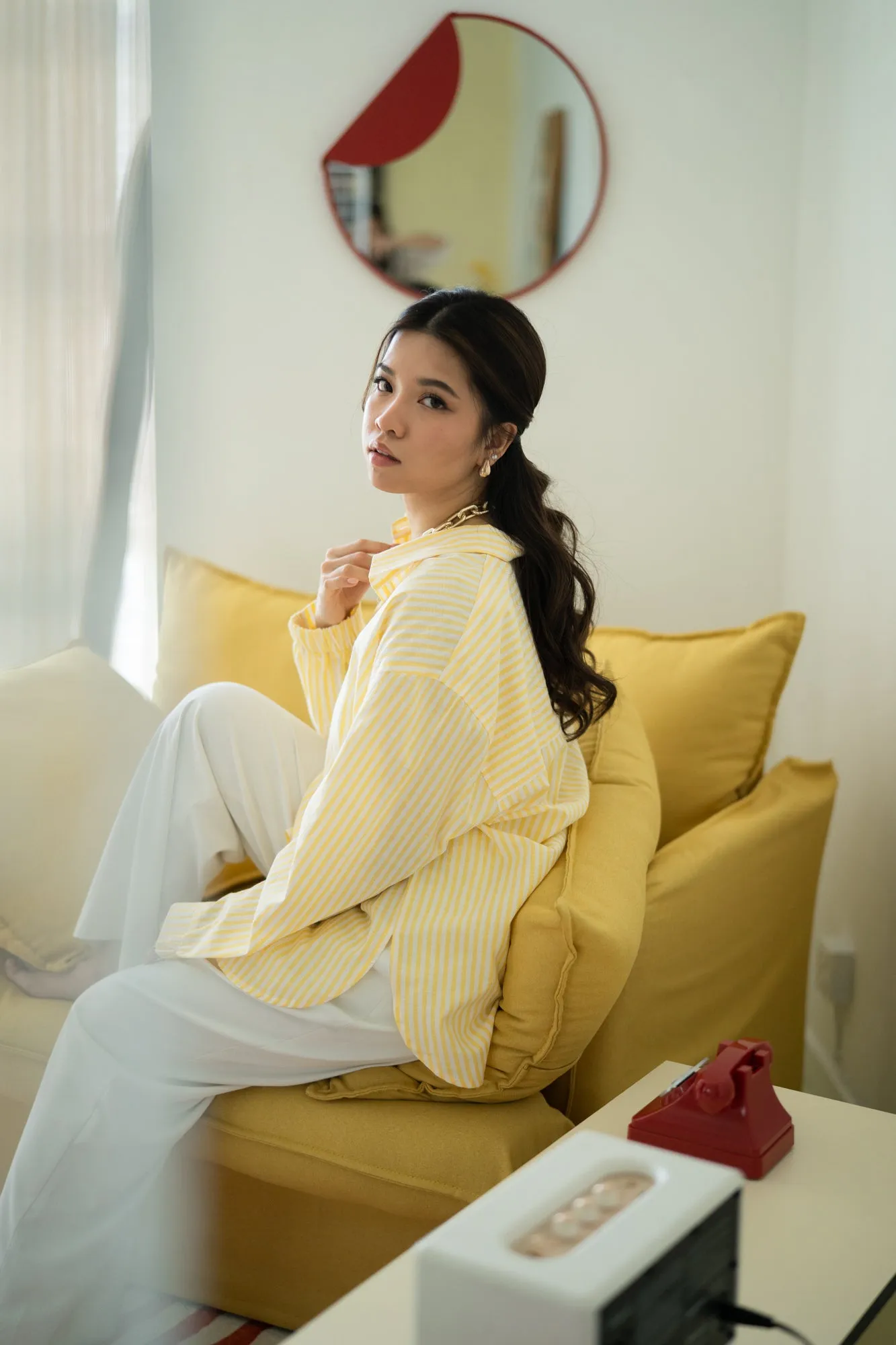 Candy Striped Shirt in Yellow