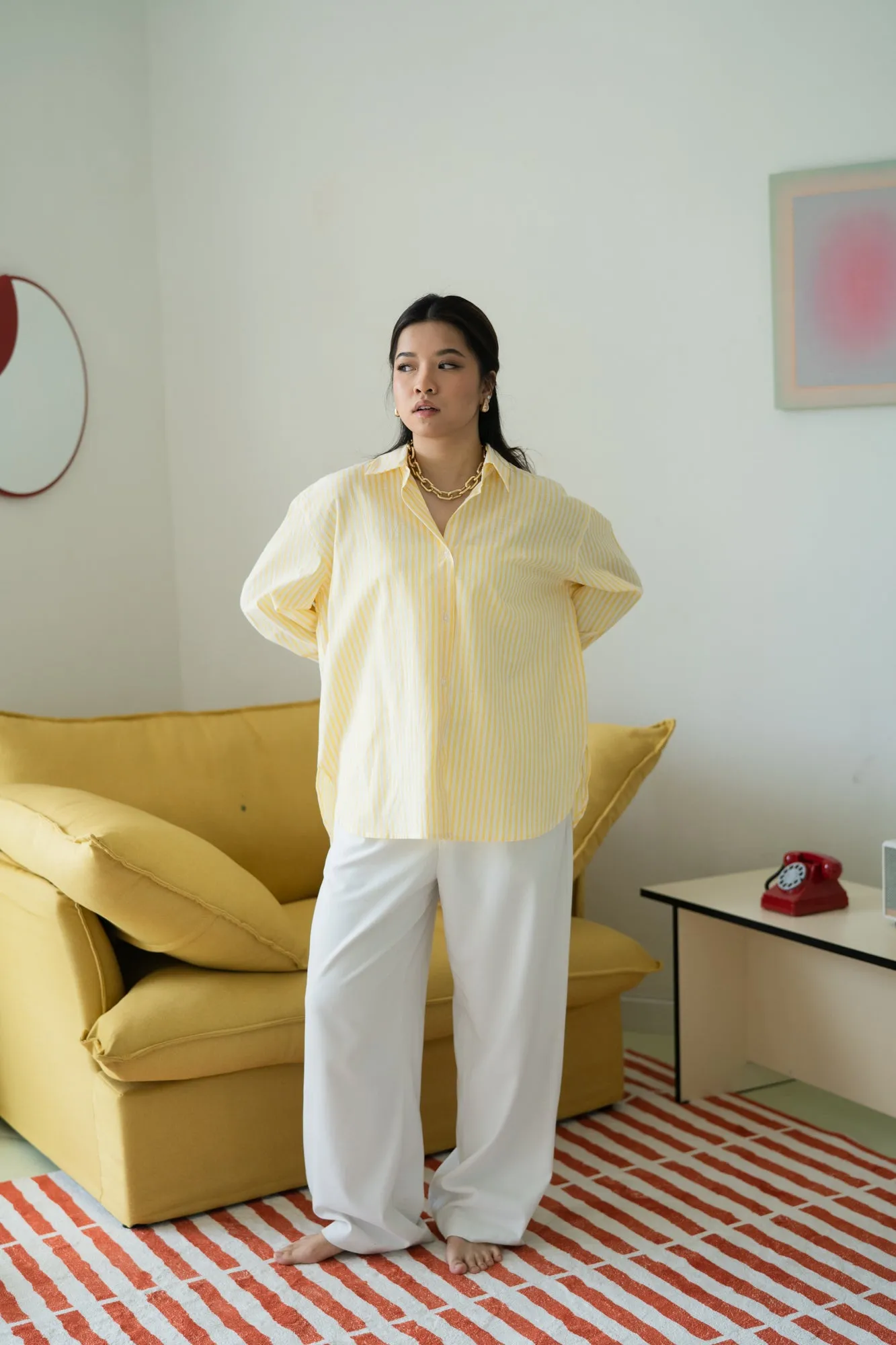 Candy Striped Shirt in Yellow