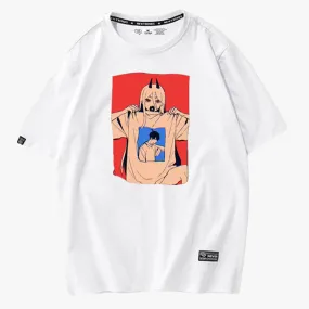 Chainsaw Man Inception Meme T-Shirt Power With Aki Photo Tee