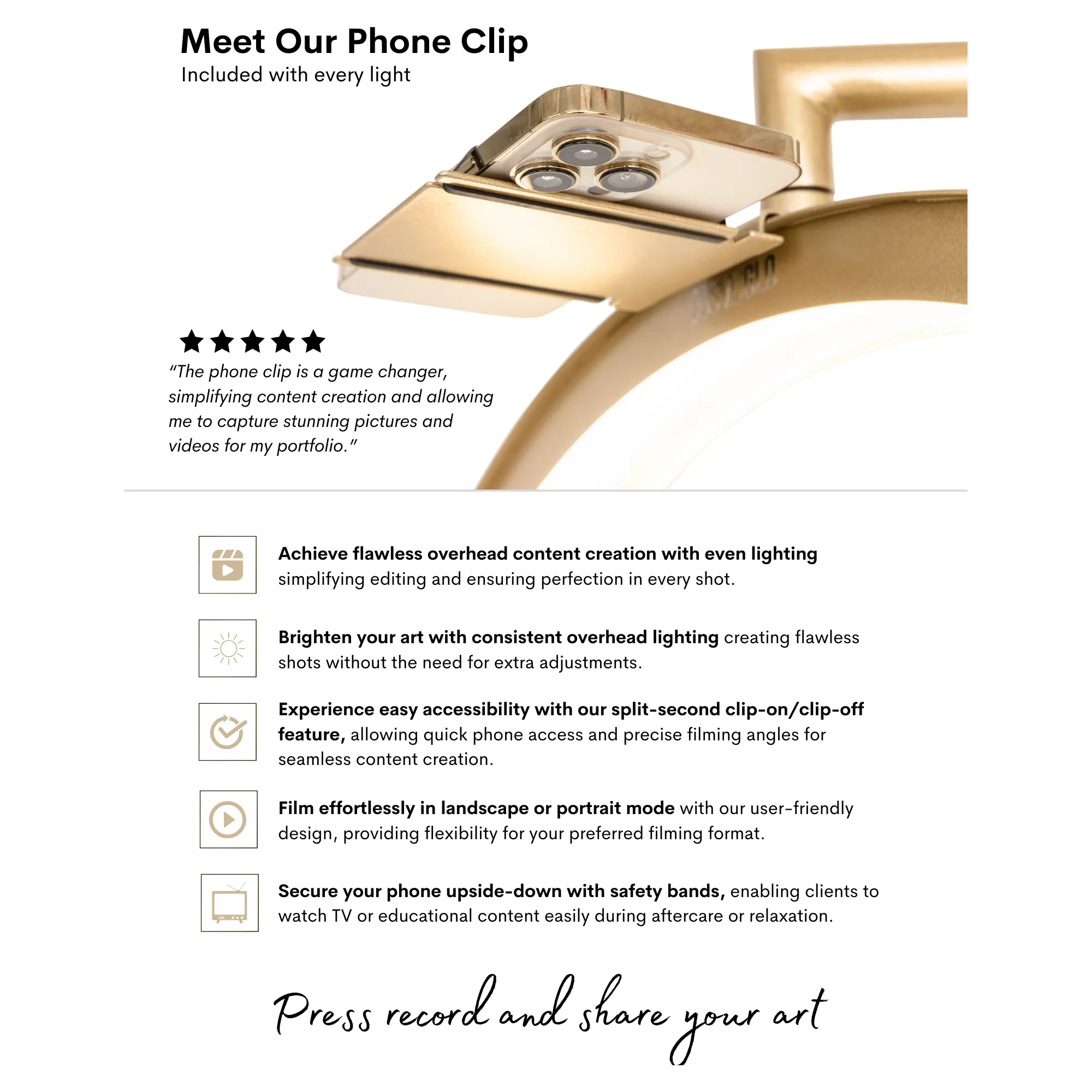 CosmoGlo Original Light Bundle   Phone Clip