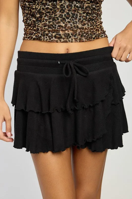 Cute Tiered Ruffle Mini Fashion Skirt Short Skort