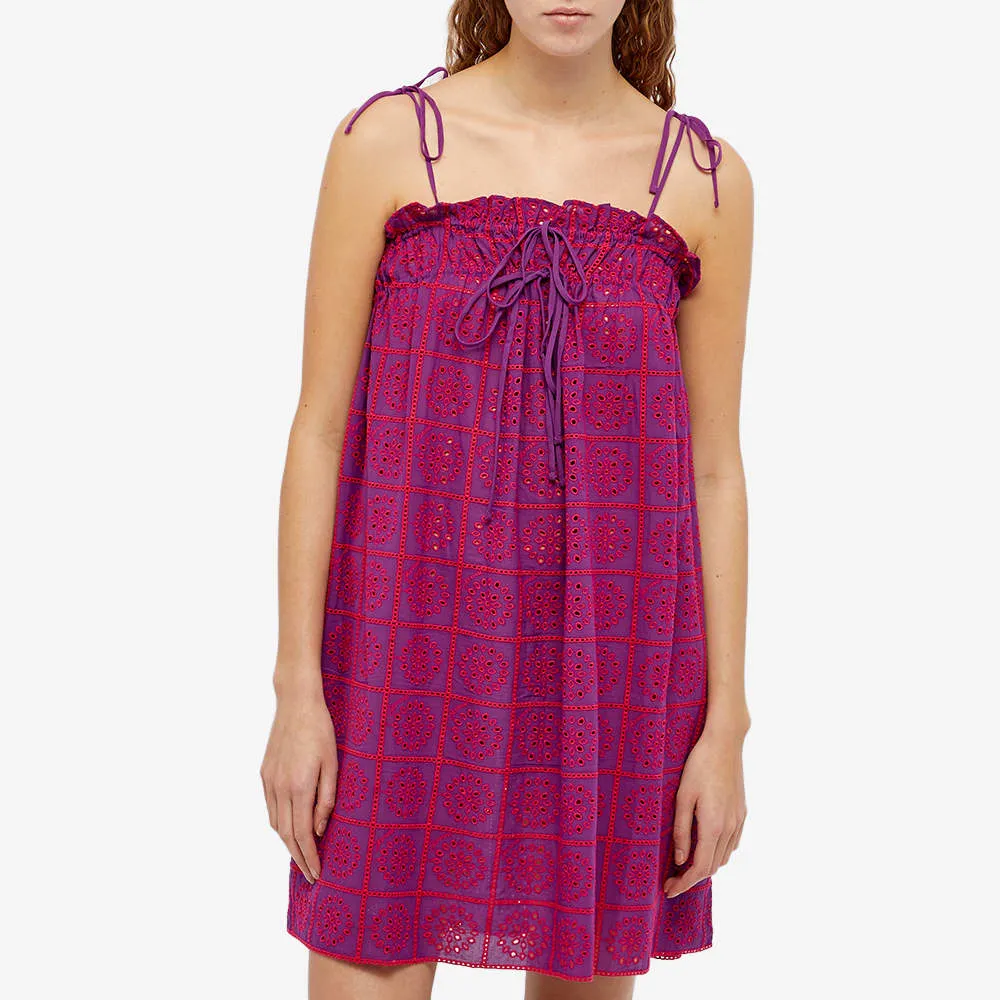 Dress GANNI Light Broderie Anglaise Strap Dress