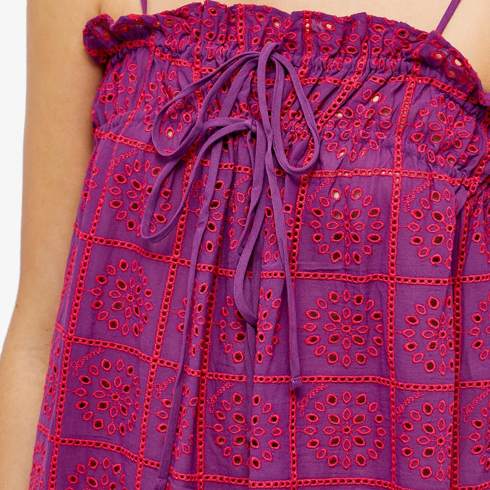 Dress GANNI Light Broderie Anglaise Strap Dress