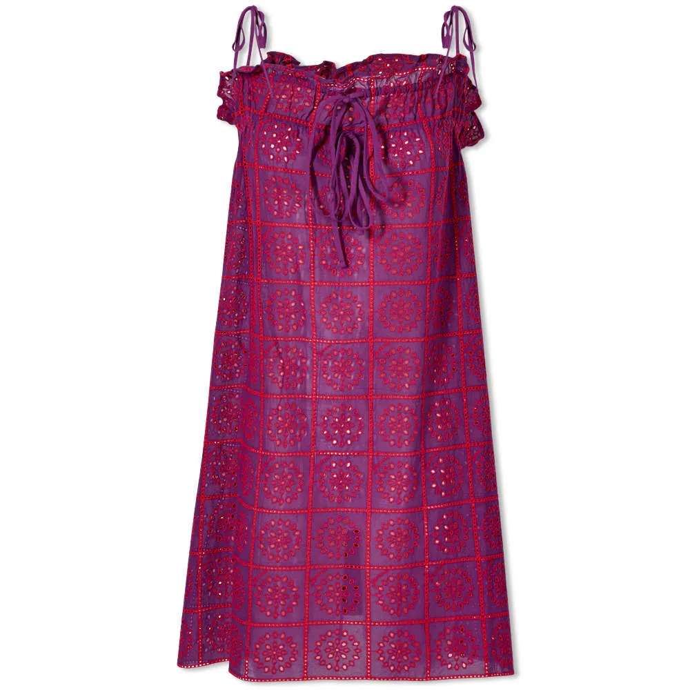 Dress GANNI Light Broderie Anglaise Strap Dress