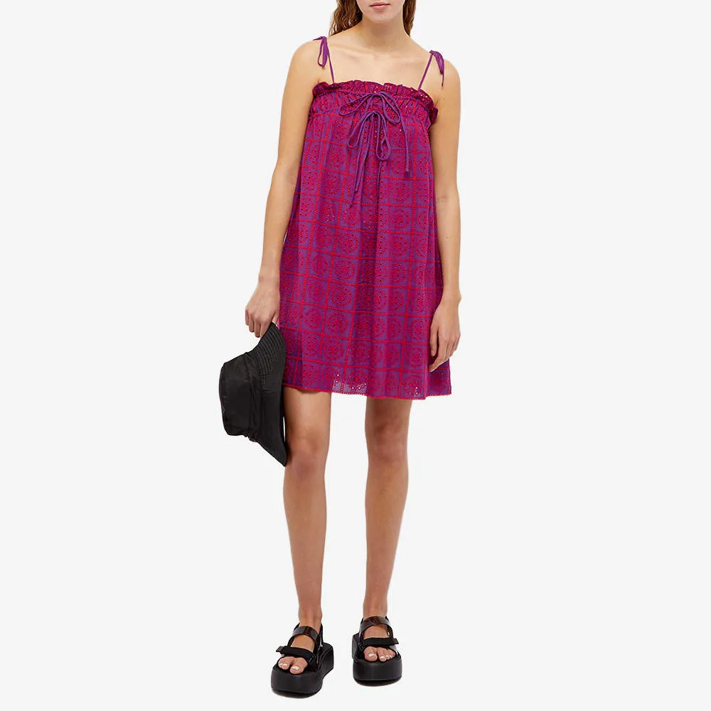 Dress GANNI Light Broderie Anglaise Strap Dress