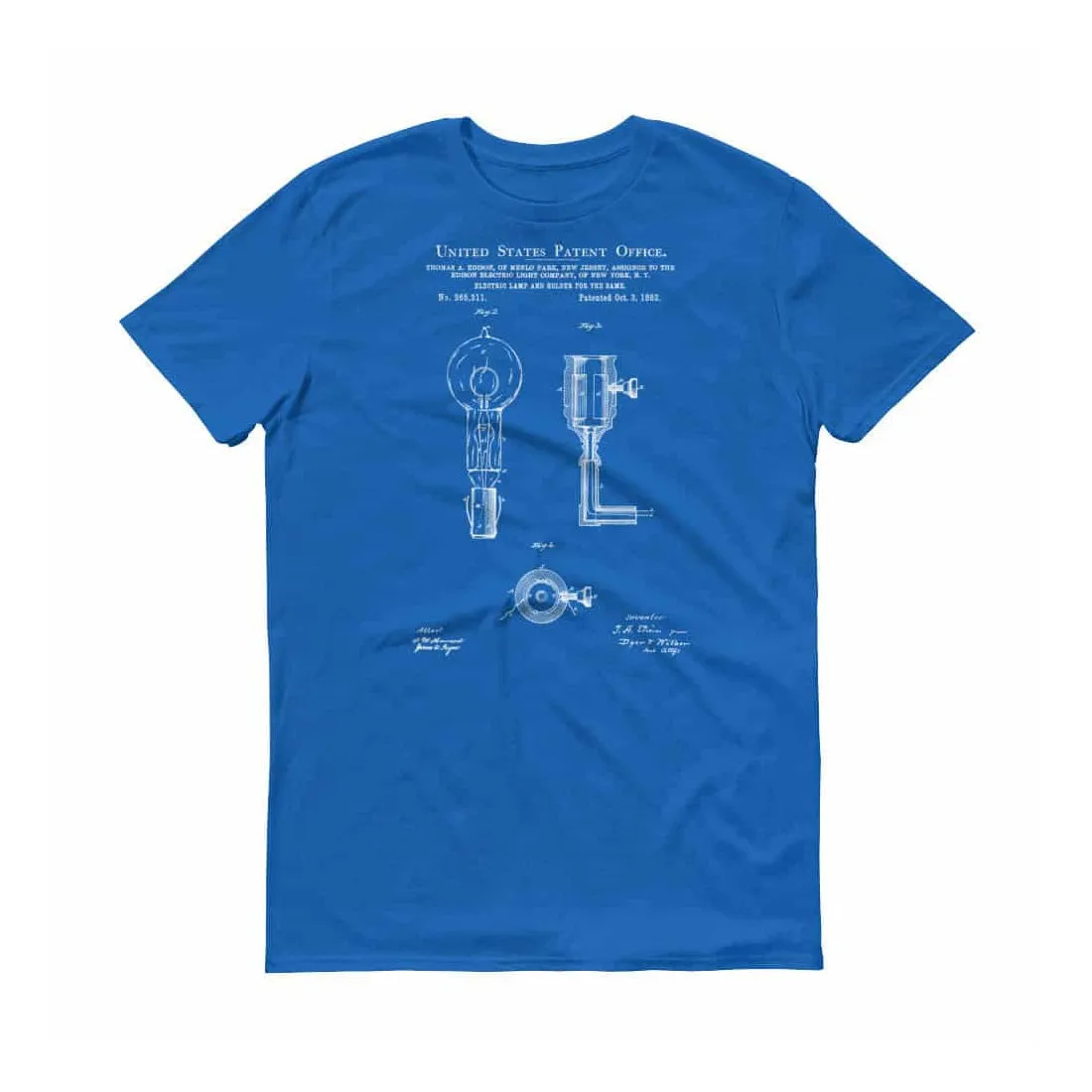 Edison 1882 Electric Lamp Patent T-Shirt - Edison T-Shirt, Edison Lamp, Edison Patent,  Old Patent T-shirt, Light Bulb T-Shirt, Lamp T-Shirt