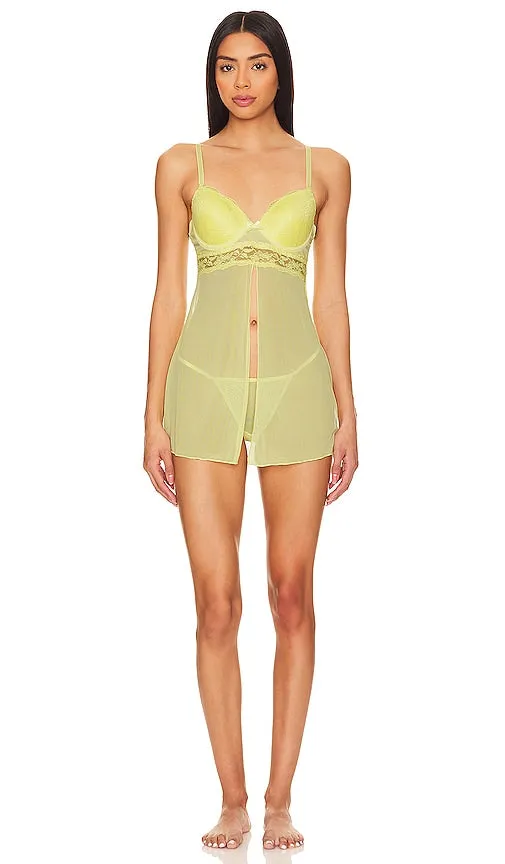 Flora Nikrooz Becky Babydoll Set in Yellow
