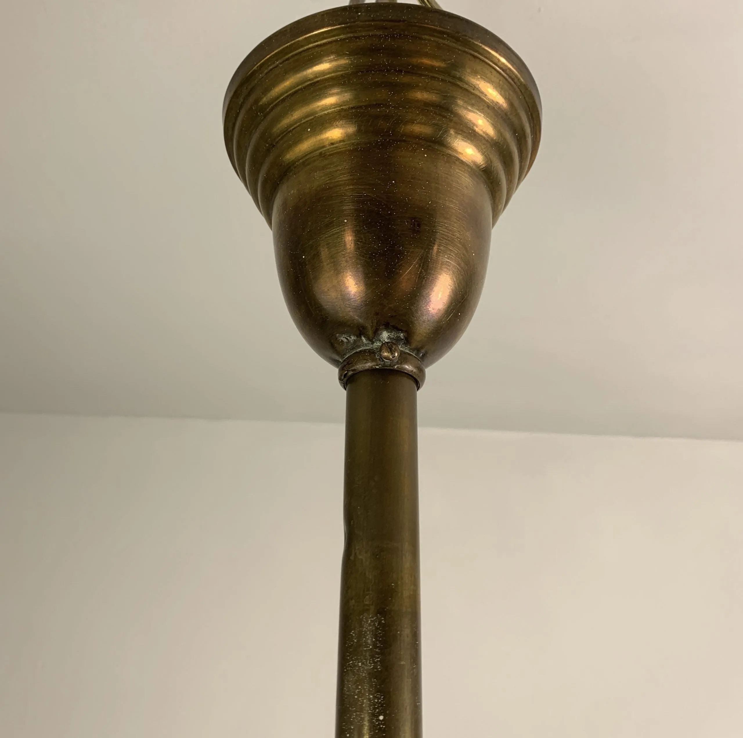 Hanging Light, Chandelier, Brass, Vintage, 4 - Light