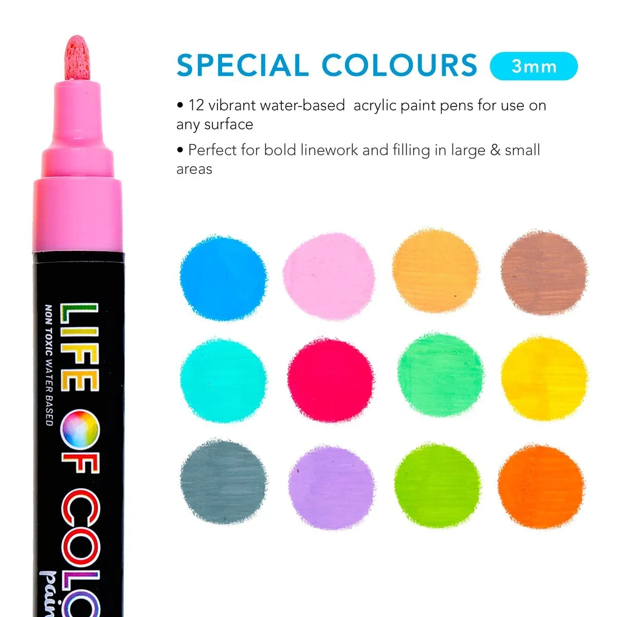 Life Of Colour Special Colour Paint Pens - Medium Tip