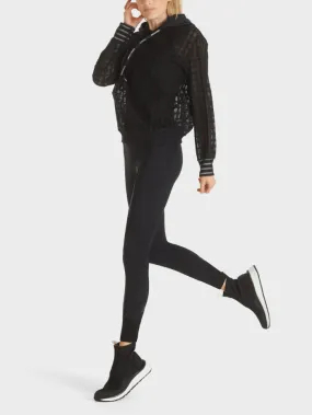 Marc Cain Sports T Black Mesh Hooded Sweatshirt TS 44.17 J49 COL 900