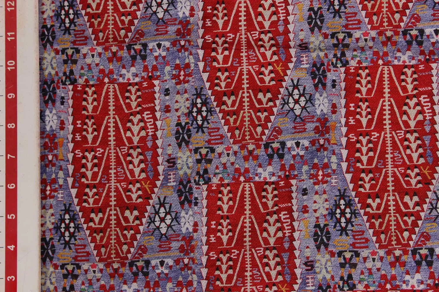 Mauve, Red Traditional Digital Printed Fabric