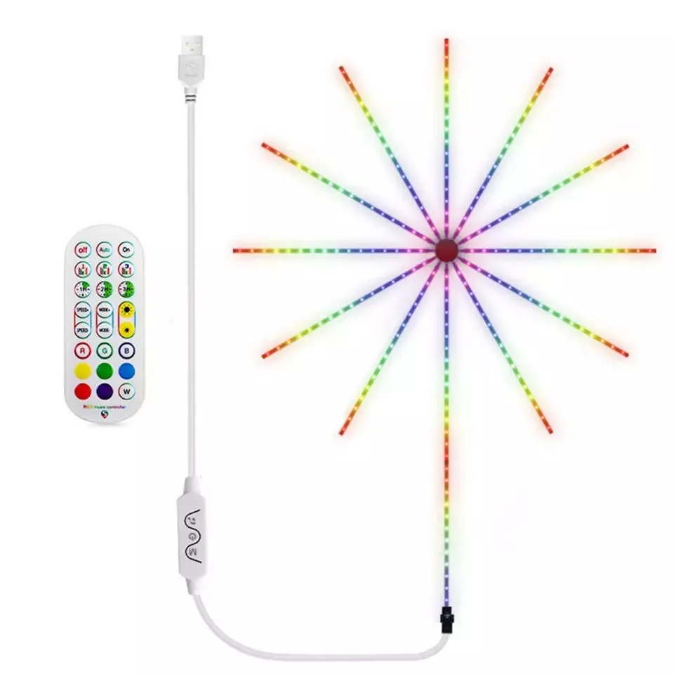 RGB Firework Led Music Light Strip with Remote and App Control