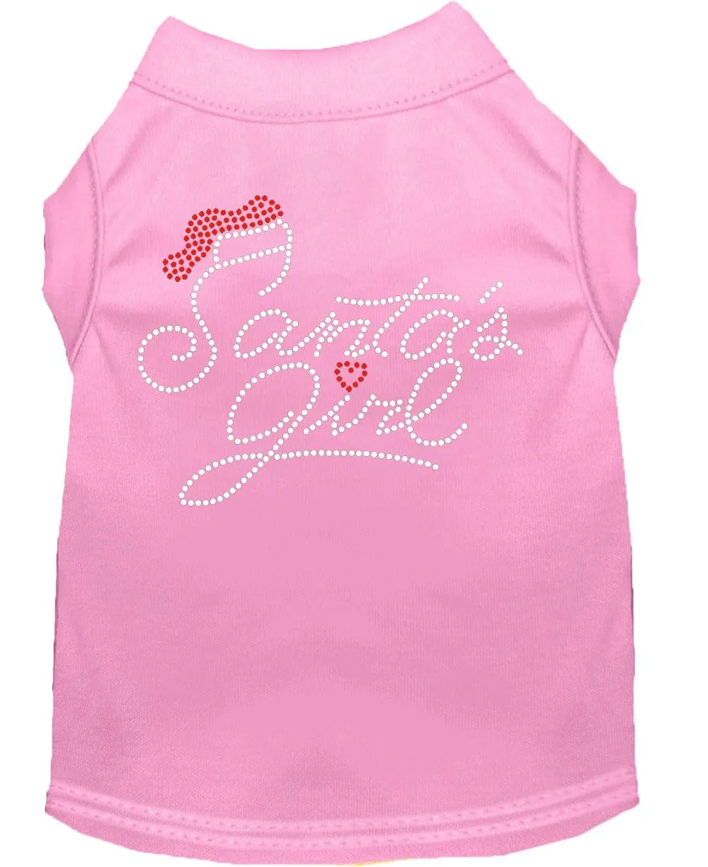 Santa's Girl Rhinestone Dog Shirt Light Pink Xxl (18)