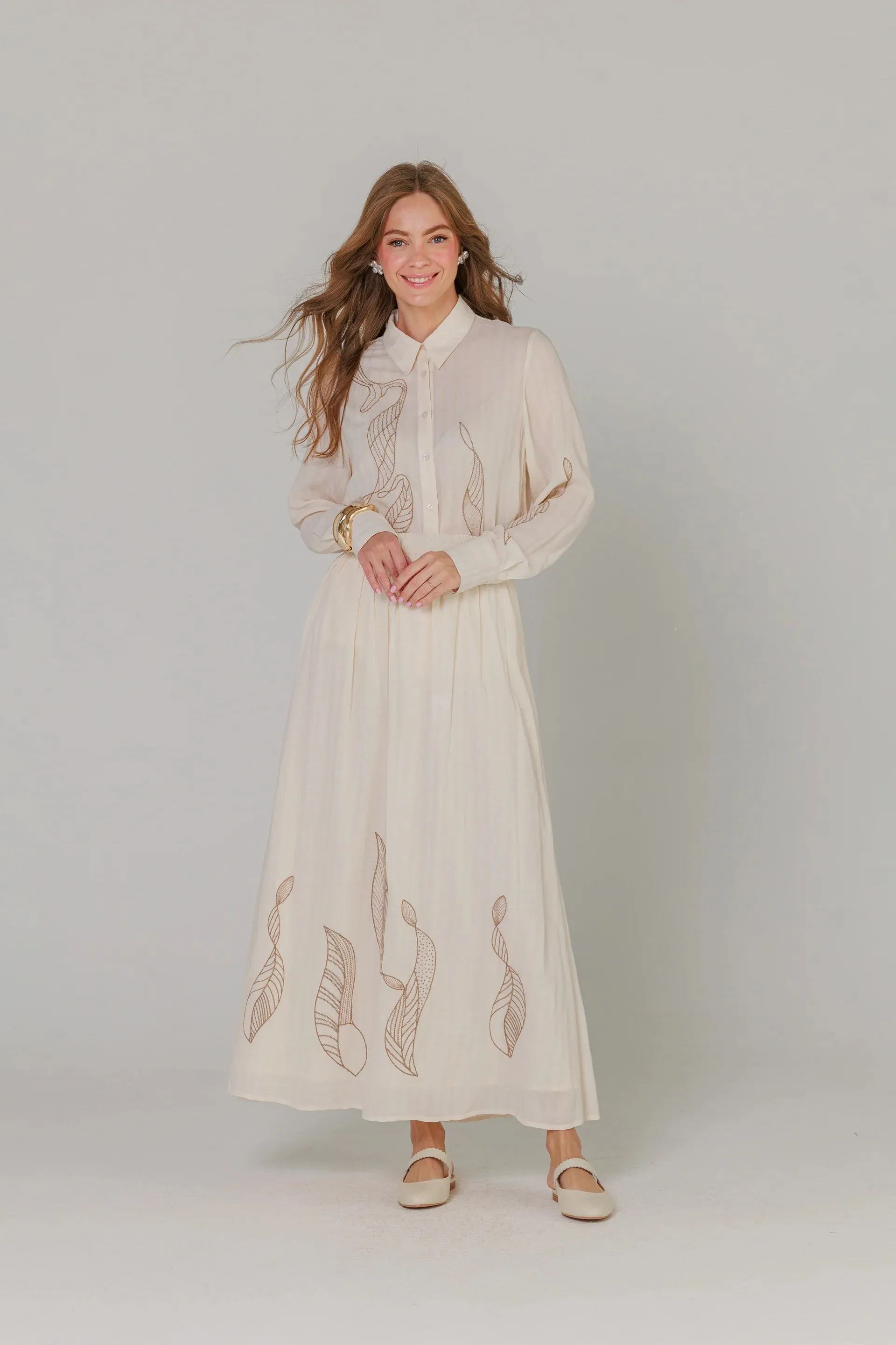 Soft Sand Embroidered Set