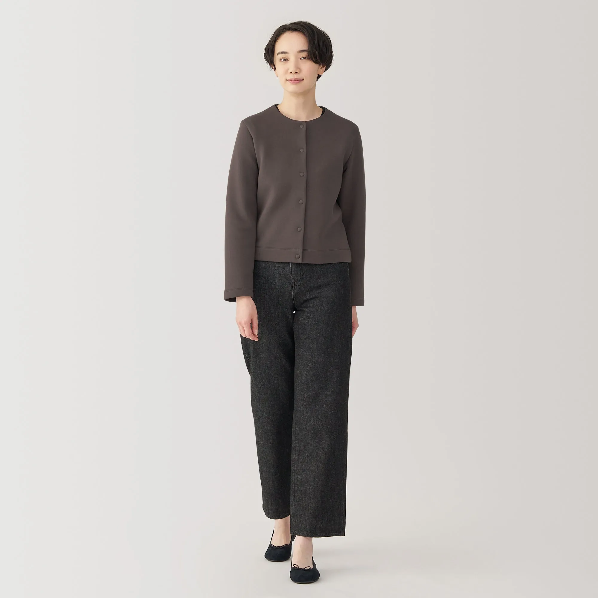 Women's Double Knitted Sweatshirt Cardigan