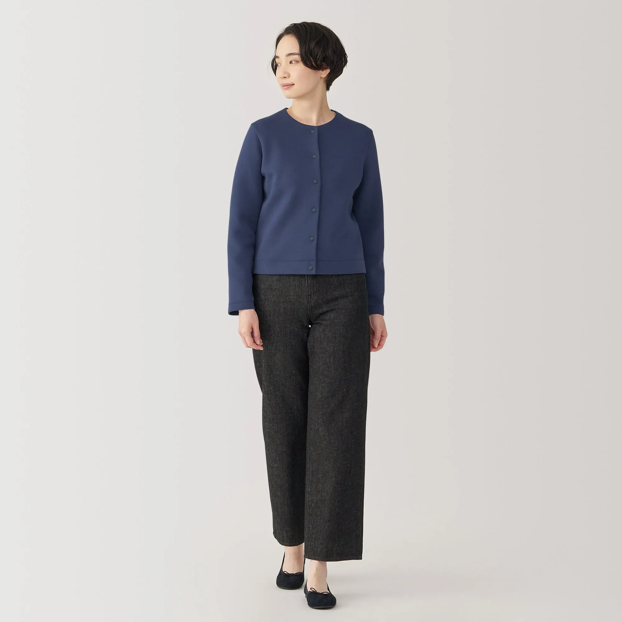 Women's Double Knitted Sweatshirt Cardigan