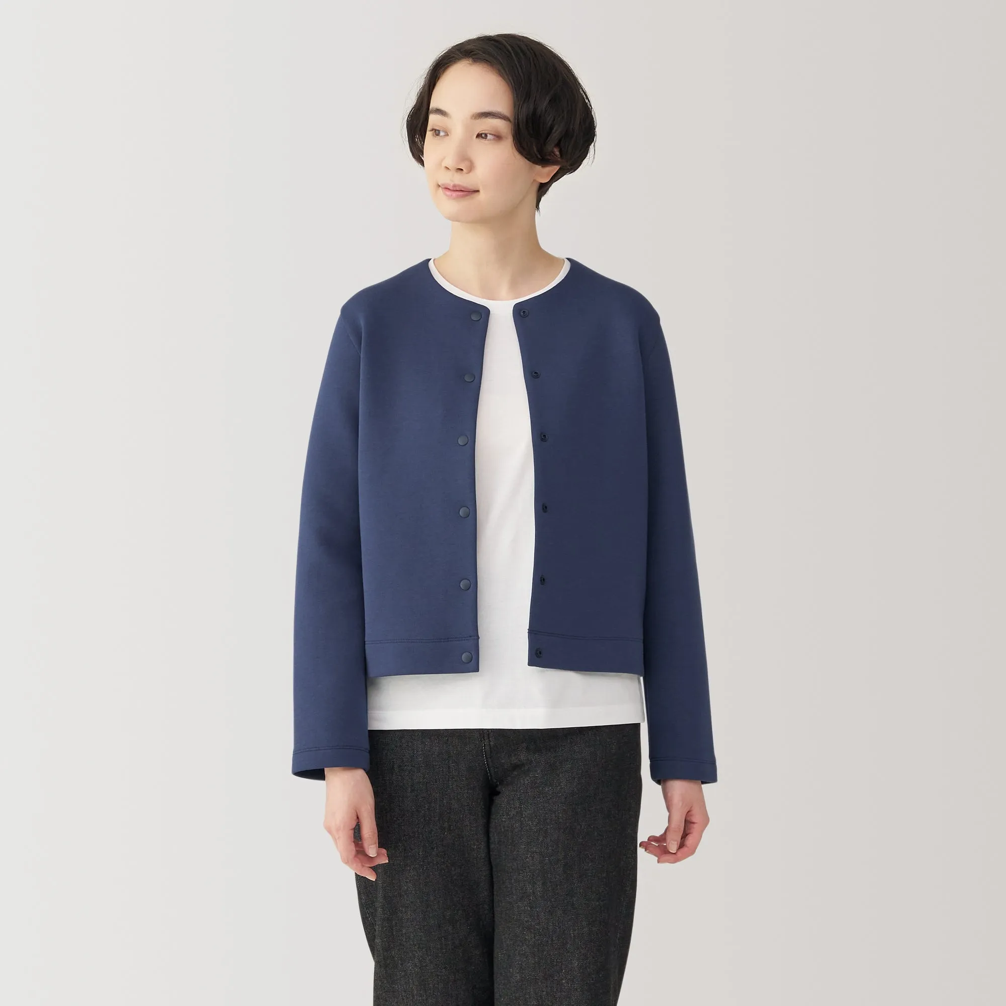 Women's Double Knitted Sweatshirt Cardigan